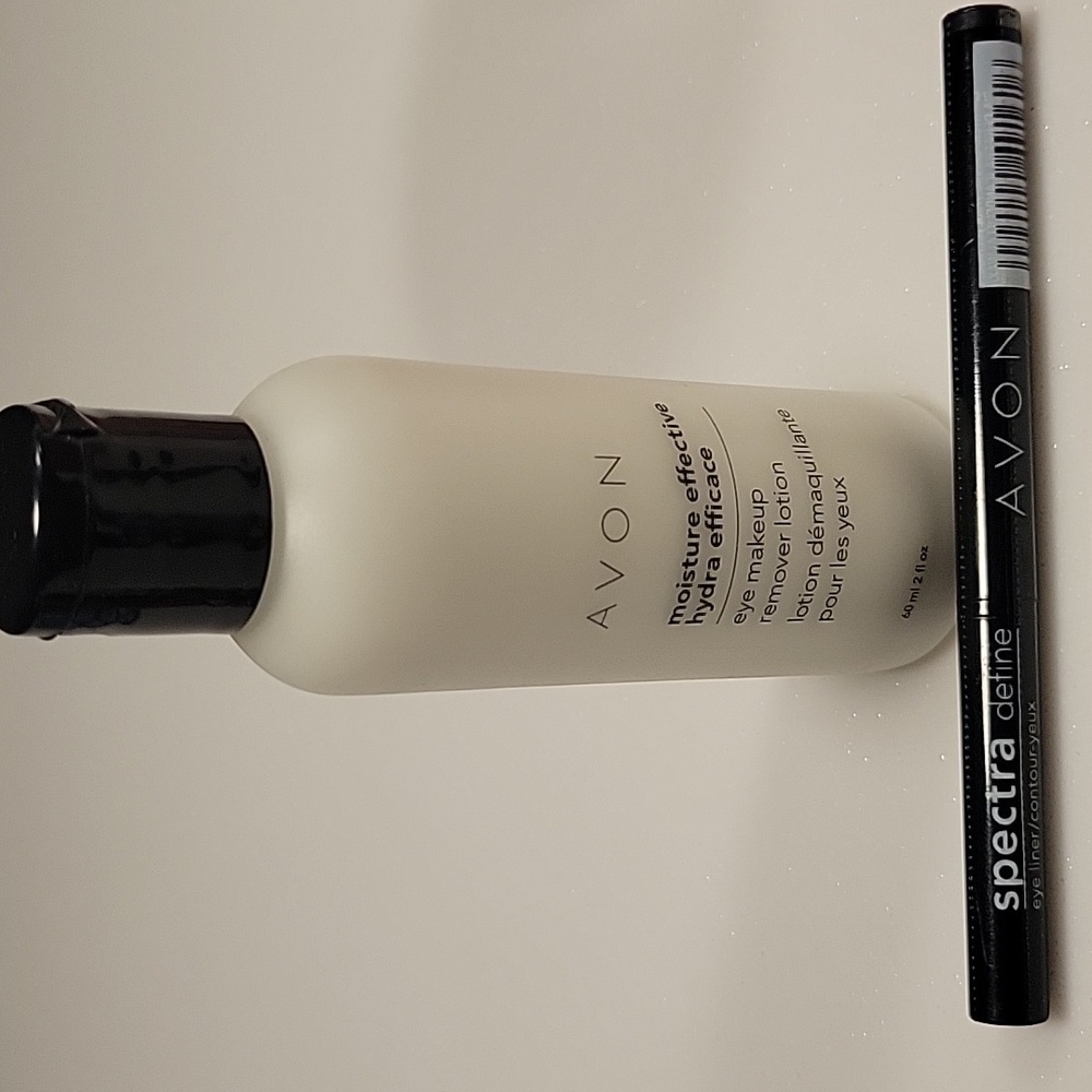 Avon Moisture Effective Eye Makeup Remover Lotion and Spectra Define Eye Liner.